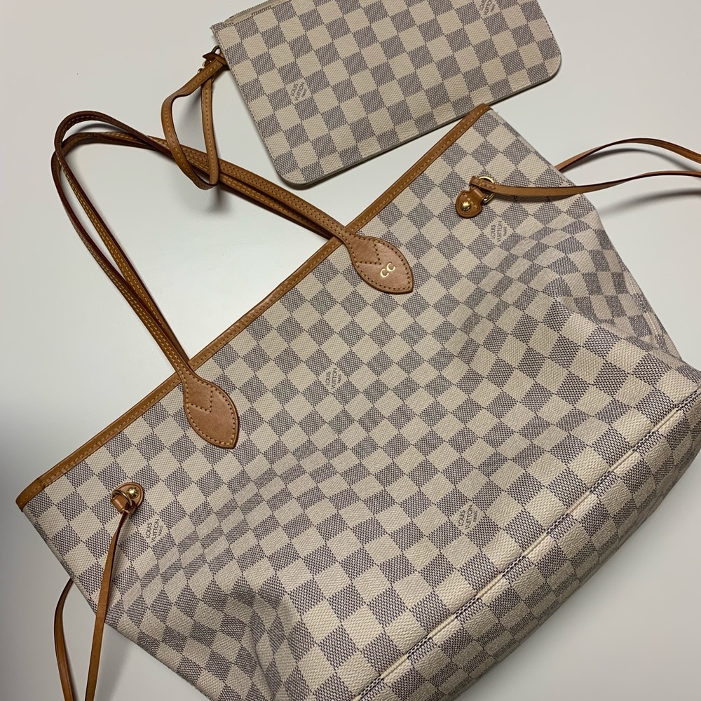 Louis Vuitton Neverfull Damier Azur MM R Ballerine